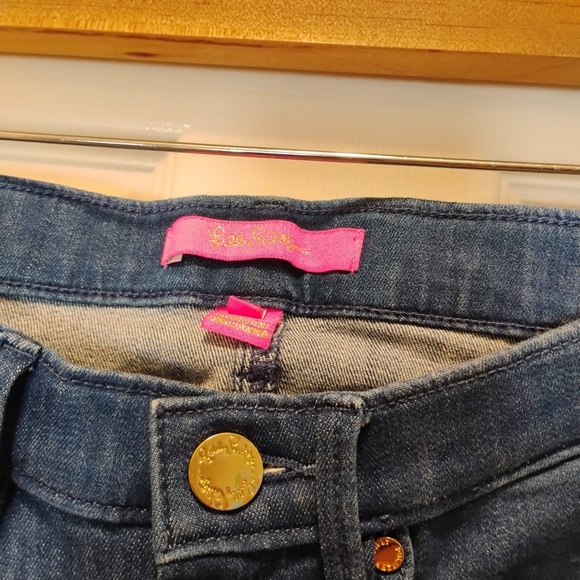 Lilly Pulitzer Women's Braided Side Unique Straight Jeans Fall Fashion Size 0 - Picture 2 of 7